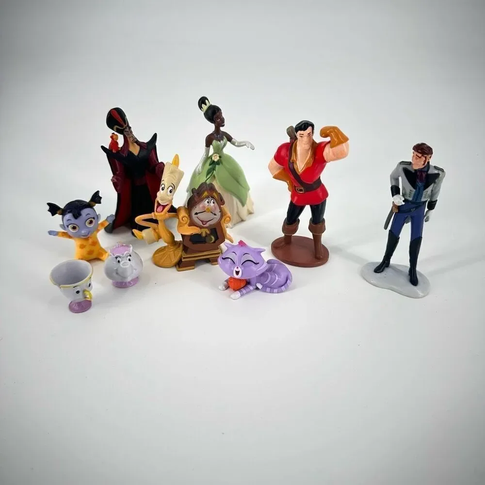 Lot of 10 Disney Beauty and the Beast Toys Cake Topper Action Figures Multicolor